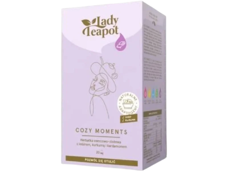 BiFix Lady Teapot Cozy Moments Herbatka owocowo-ziołowa z imbirem, kurkumą i kardamonem, zioła do zaparzania, 20 g