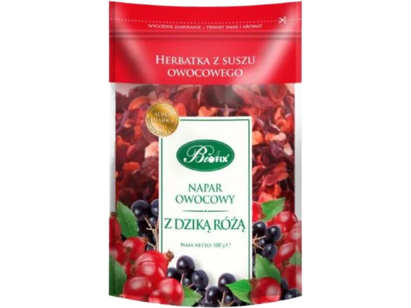 BiFix Napar owocowy z dziką różą, zioła do zaparzania, 100 g