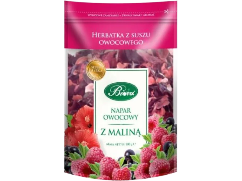 BiFix Napar owocowy z maliną, zioła do zaparzania, 100 g