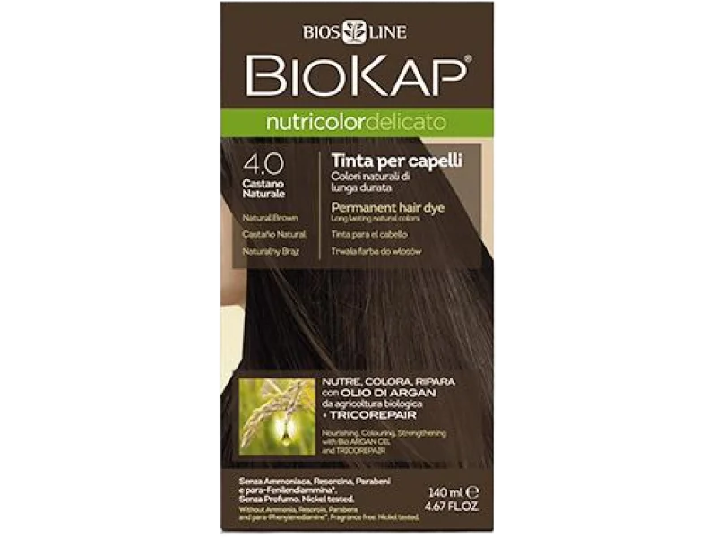BioKap Nutricolor Delicato, 4.0 naturalny brąz, farba, 140 ml