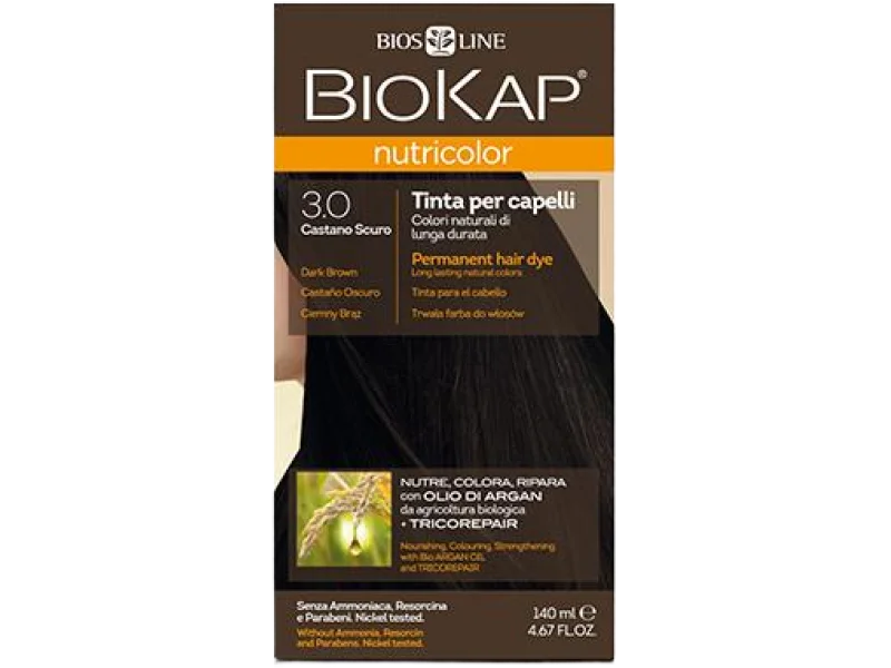 BioKap Nutricolor farba do włosów, 3.0 ciemny brąz, 140 ml
