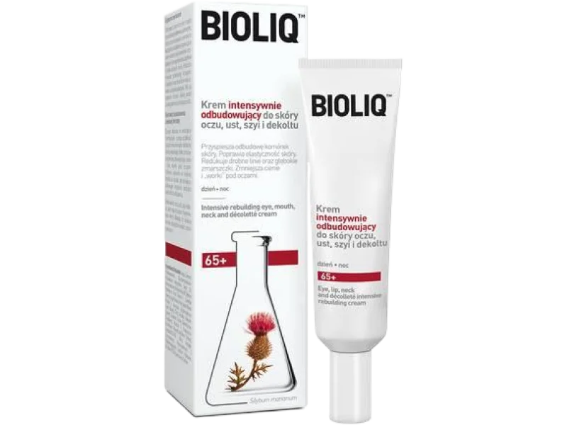 Bioliq 65+ Krem intensywnie odbudowujący do skóry oczu, ust, szyi i dekoltu, 30 ml