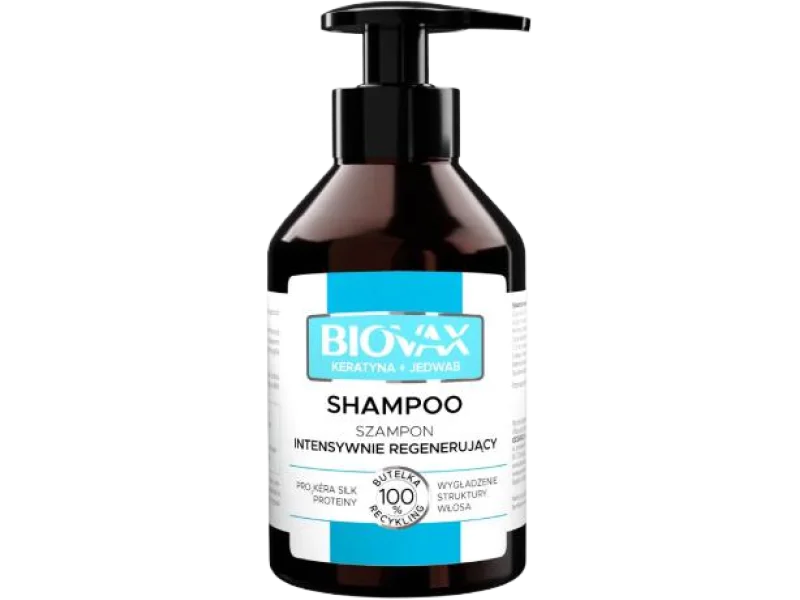 BIOVAX KERATYNA+JEDWAB Intensywnie regenerujący szampon do włosów, 200 ml