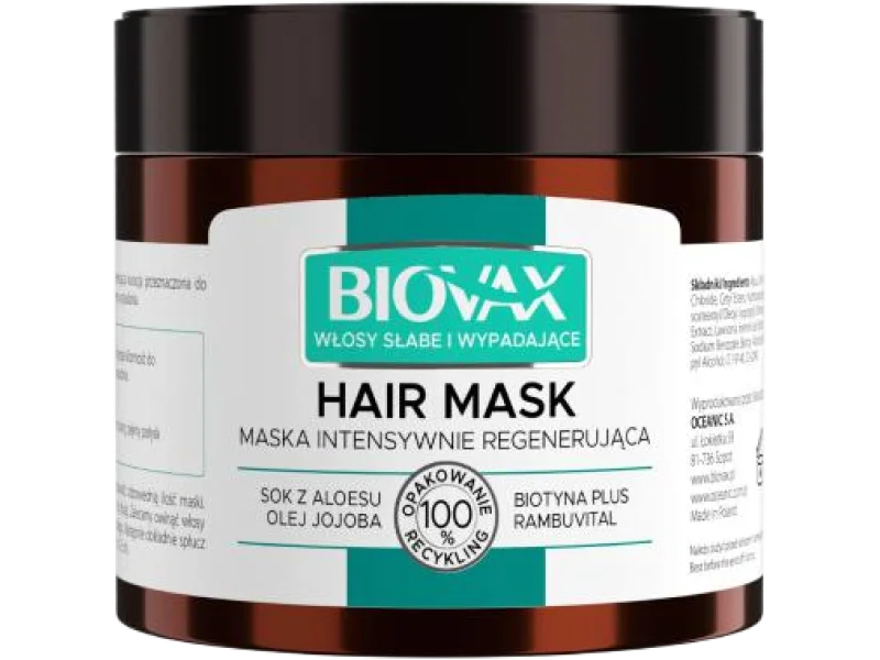 BIOVAX SŁABE WYPADAJĄCE Maseczka do włosów, maska, 250 ml