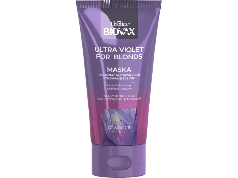 Biovax Ultra Violet intensywnie regenerująca maseczka tonująca do włosów blond i siwych, maska, 150 ml