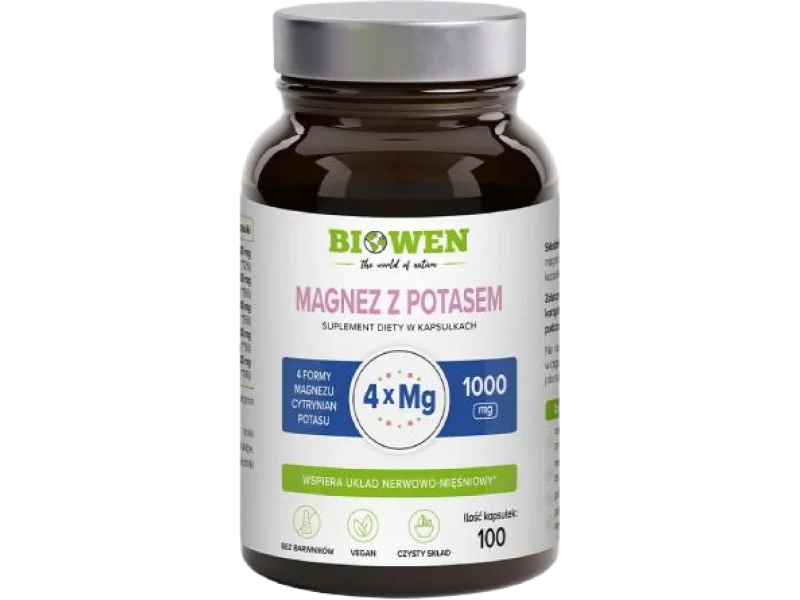 Biowen Magnez z potasem, kapsułki, 100 kaps.
