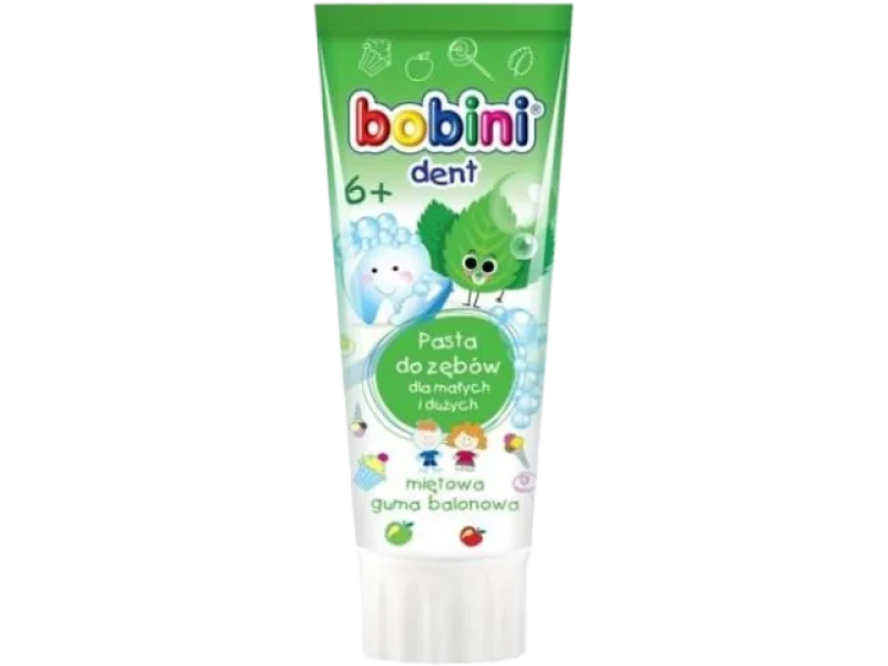 BOBINI DENT Pasta do zębów miętowa guma balonowa 6+, 1000 ppm, 75 ml