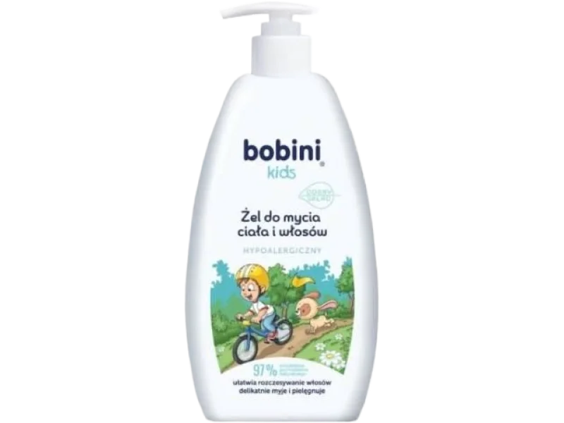 BOBINI KIDS Żel do mycia ciała i włosów – hypoalergiczny, żel, 500 ml
