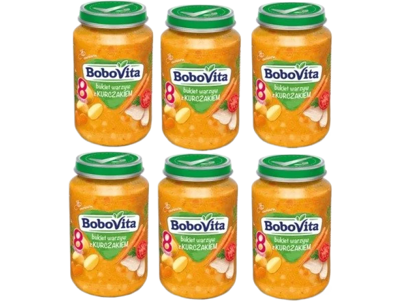 BoboVita Bukiet warzyw z kurczakiem po 8 miesiącu, obiadek, 190 g