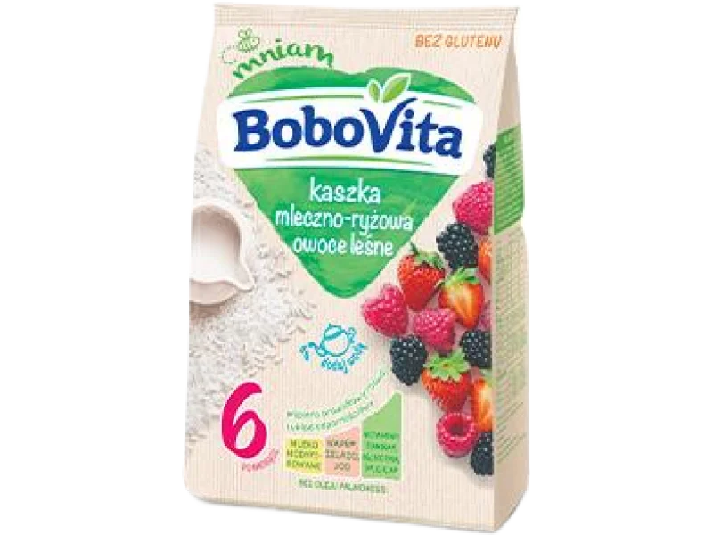 BoboVita Kaszka mleczno-ryżowa owoce leśne, proszek, 230 g