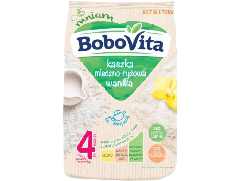 BoboVita Kaszka mleczno-ryżowa Wanilia po 4 miesiącu, proszek, 230 g