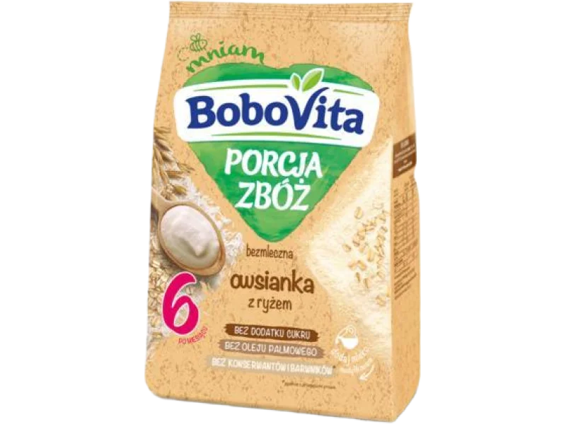BOBOVITA Porcja zbóż Owsianka bezmleczna z ryżem po 6. miesiącu, proszek, 170 g