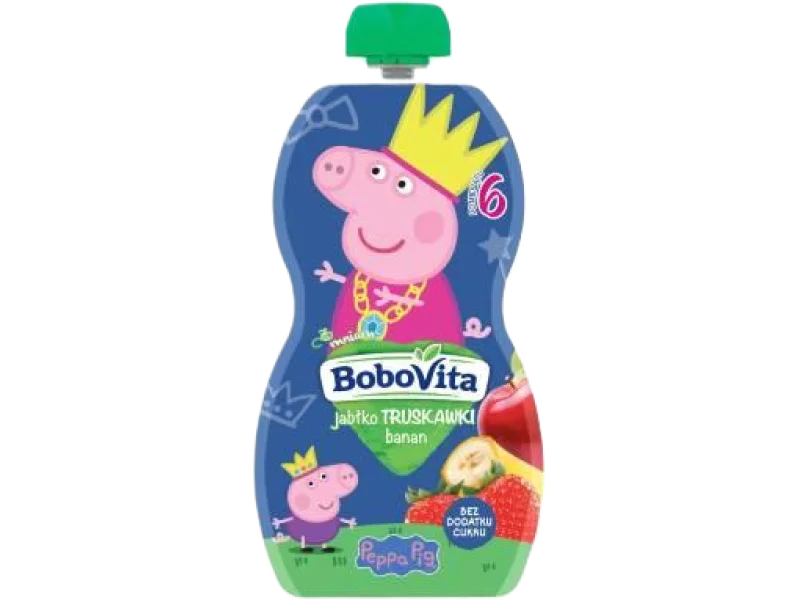 BoboVita Świnka Peppa mus jabłko i truskawki z bananem, 100 g
