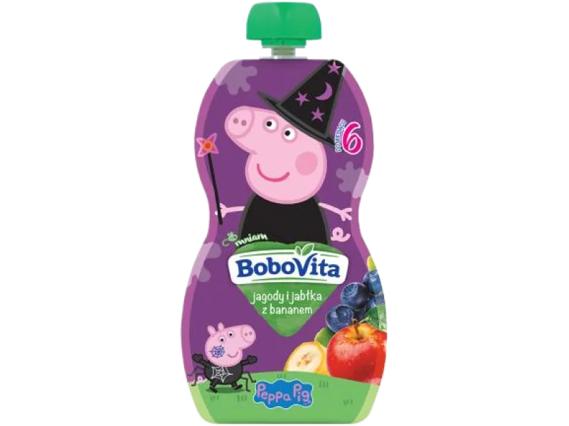 BoboVita Świnka Peppa mus jagody i jabłka z bananem, 100 g