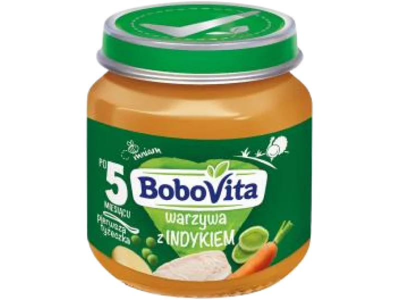 BoboVita Warzywa z indykiem, obiadek, 125 g