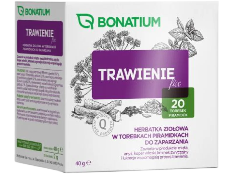 Bonatium Trawienie fix herbatka ziołowa ze składnikami wspomagającymi trawienie, zioła do zaparzania, 20 szt.