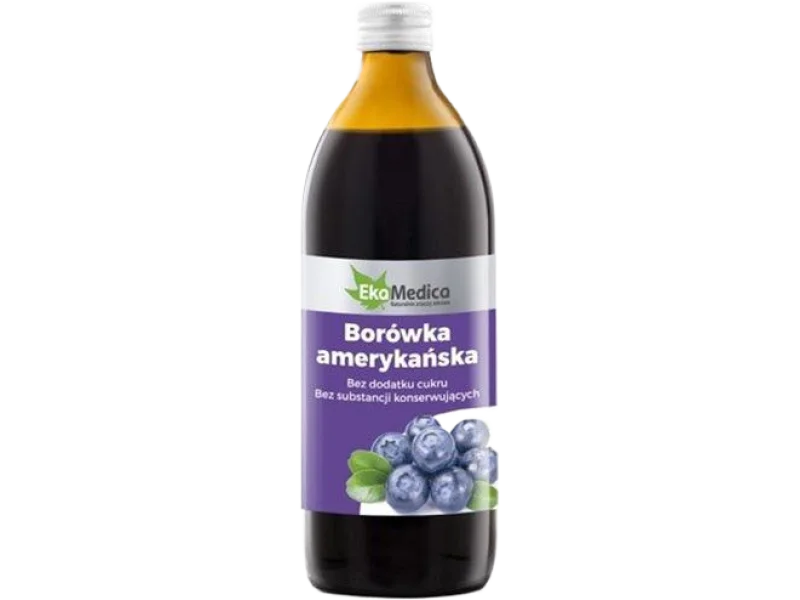 Borówka Amerykańska 100% sok, płyn, 500 ml