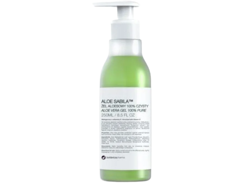 BOTANICAPHARMA Aloe Sabila żel aloesowy czysty wzbogacony w witaminę E, 250 ml