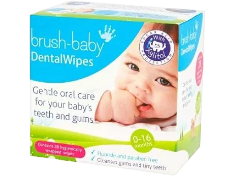BRUSHBABY Dental Wipes Chusteczki higieniczne, 28 szt.