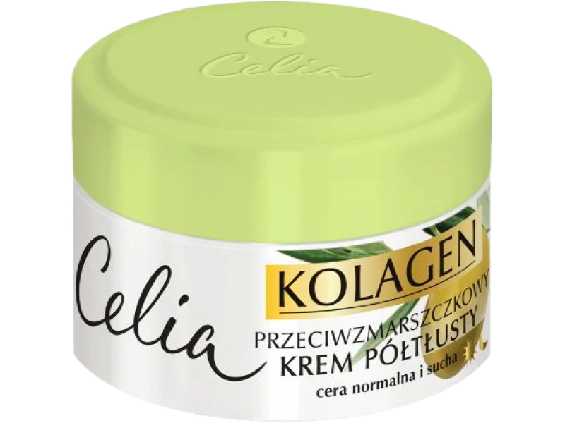 CELIA Kolagen Przeciwzmarszczkowy krem półtłusty do cery normalnej i suchej z Oliwką, 50 ml