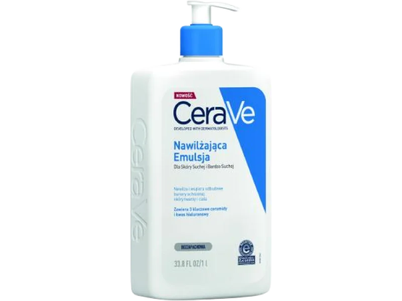 CERAVE Moisturizing Lotion Nawilżająca emulsja do twarzy i ciała dla skóry suchej i bardzo suchej, 1000 ml