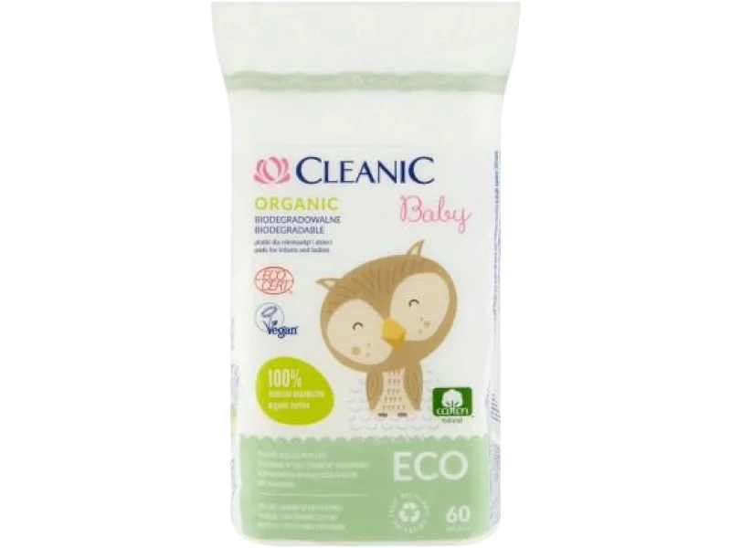 CLEANIC BABY ORGANIC Eco płatki dla niemowląt i dzieci, 60 szt.