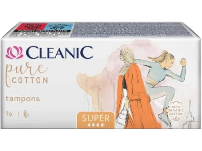 Cleanic Pure Cotton Super, tampony, 16 szt.