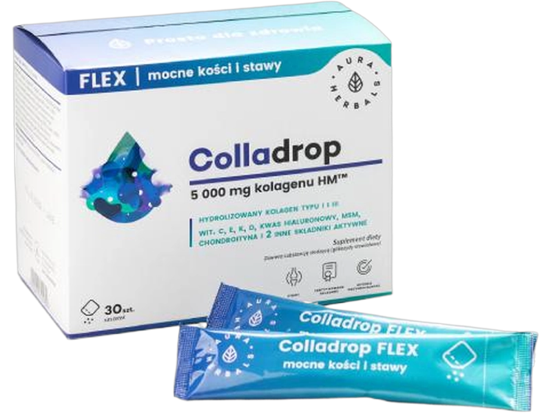 Colladrop Flex kolagen morski, granulat, 5000 mg, 30 sasz.