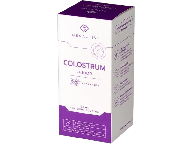Genactiv Colostrum Junior czarny bez, zawiesina doustna, 150 ml