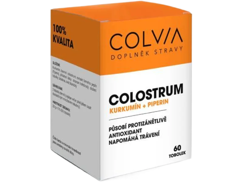 Colvia Colostrum + Kurkumina + Piperina, kapsułki, 60 kaps.