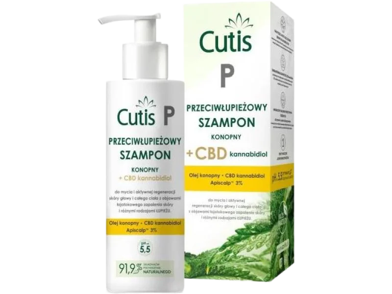 CUTIS P Przeciwłupieżowy szampon konopny + CBD, 150 ml