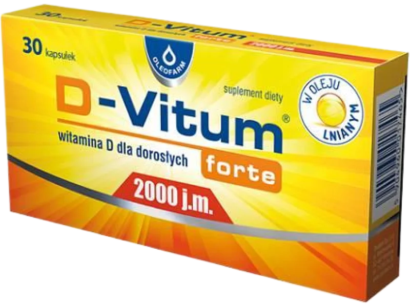 D-Vitum Forte 2000 j.m. Witamina D, kapsułki, 2000 j.m., 30 kaps.