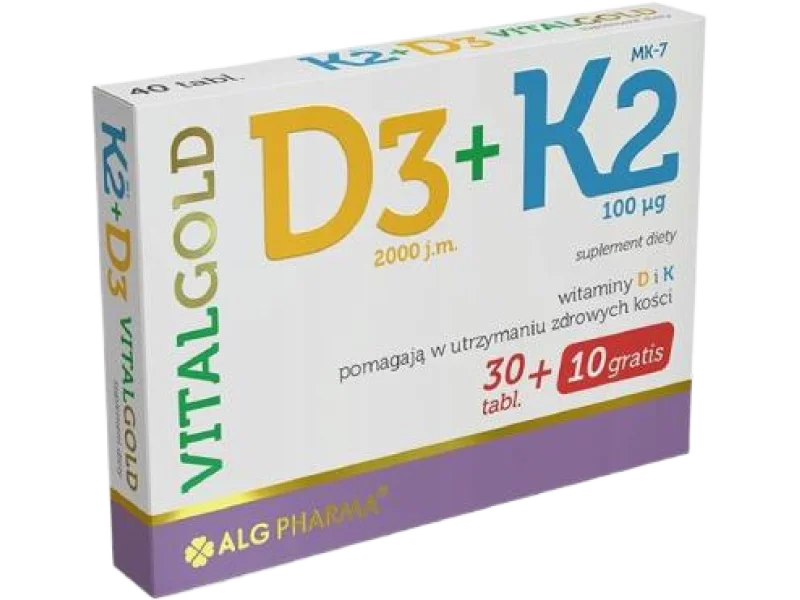D3+K2 VitalGold, tabletki powlekane, 40 tabl.