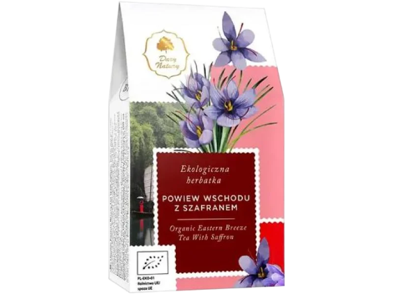 DARY NATURY Ekologiczna Herbatka Powiew Wschodu z szafranem, zioła do zaparzania, 80 g