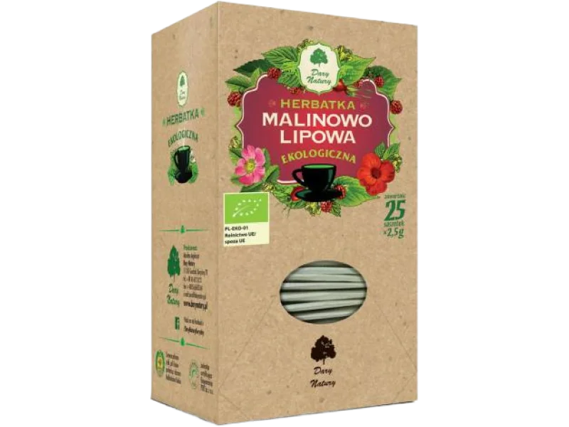 DARY NATURY Herbata malinowo-lipowa fix, zioła do zaparzania, 25×2,5g g