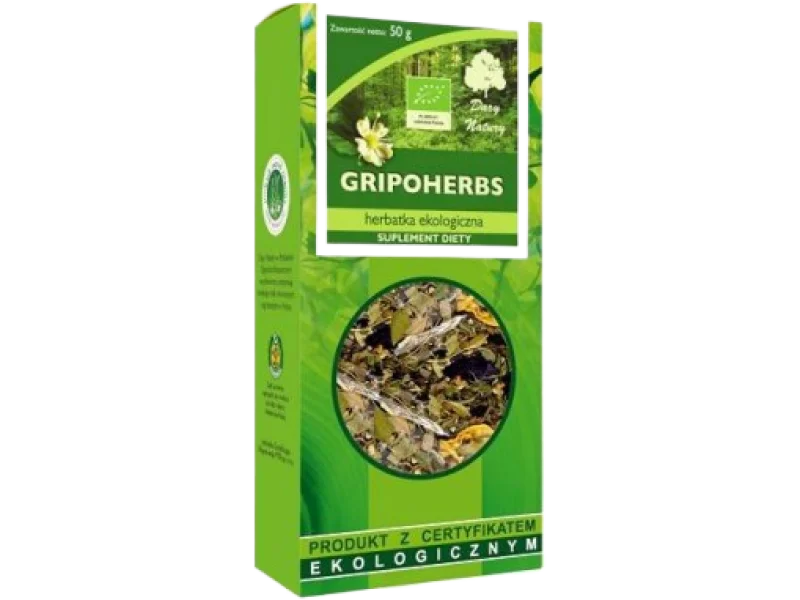 DARY NATURY Herbatka Ekologiczna Gripoherbs, zioła do zaparzania, 50 g