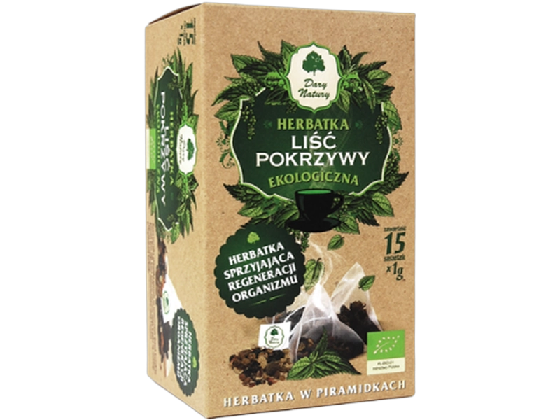 Dary Natury pokrzywa liść eko, zioła do zaparzania, 15 sasz.