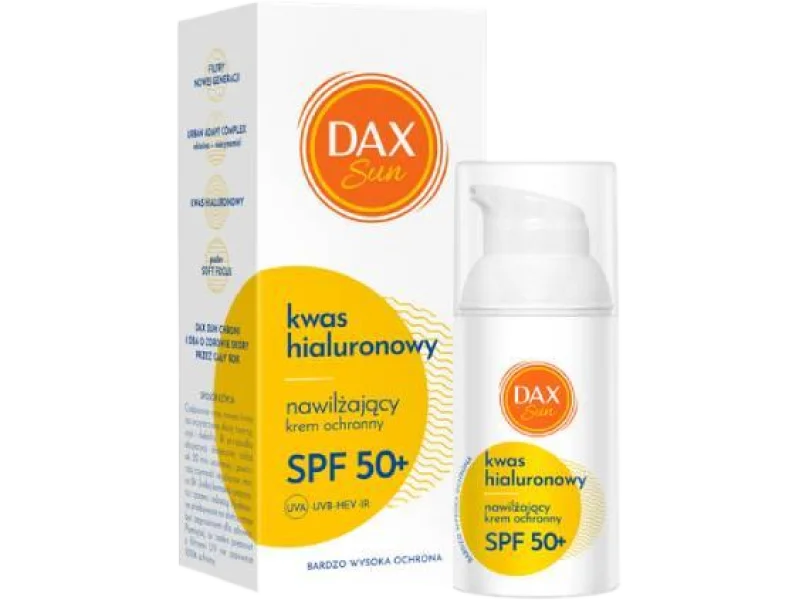 Dax Sun Nawilżający krem ochronny z kwasem hialuronowym SPF 50+, 30 ml