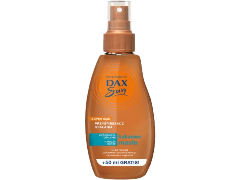 DAX SUN Przyspieszacz do opalania z masłem kakaowym i olejem kokosowym, spray, 200 ml