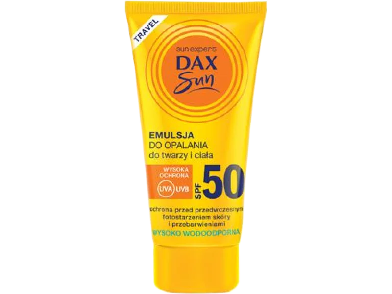 Dax Sun Travel do opalania do twarzy i ciała SPF 50, emulsja, 50 ml