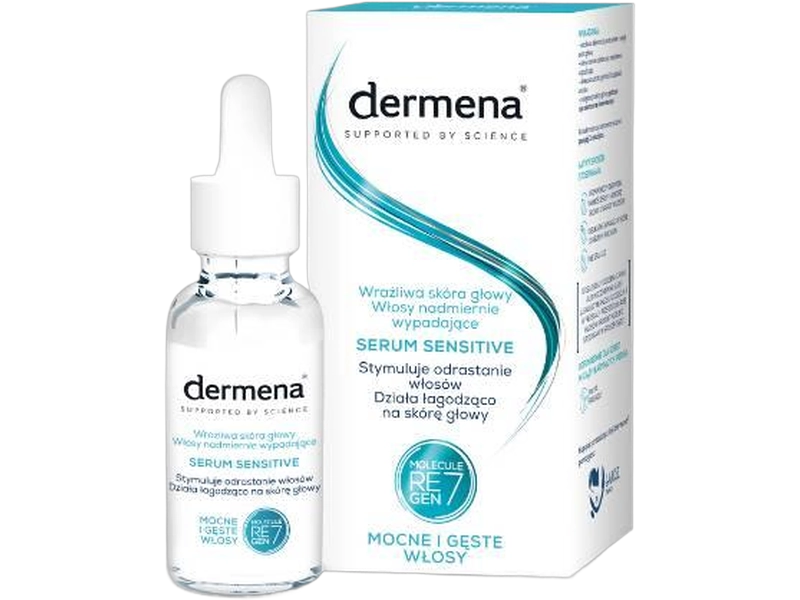Dermena Sensitive serum do wrażliwej skóry głowy i włosów nadmiernie wypadających, 50 ml