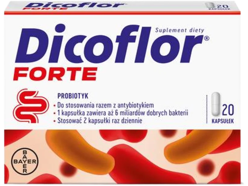 Dicoflor Forte probiotyk, kapsułki, 6 x 10^9 CFU, 20 kaps.