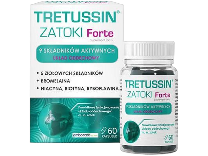 Domowa Apteczka Tretussin zatoki forte, kapsułki, 60 kaps.