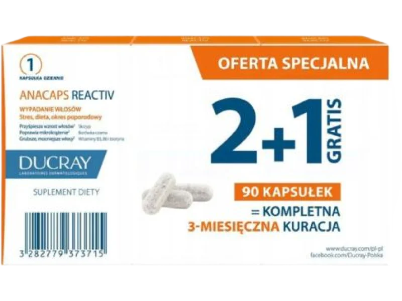 Ducray Anacaps Reactiv, kapsułki, 90 kaps.