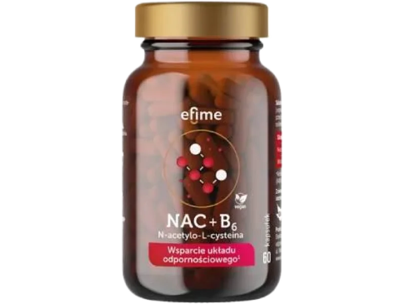 EkaMedica Efime NAC N-acetylo-L-cysteina i Witamina B6, kapsułki, 60 kaps.