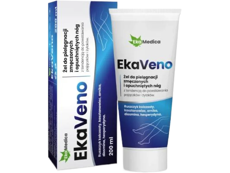 EkaMedica EkaVeno Żel do pielęgnacji zmęczonych i opuchniętych nóg, żel, 200 ml