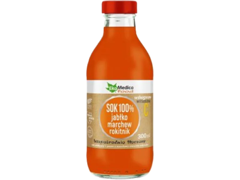 Ekamedica jabłko, marchew, rokitnik sok, płyn, 300 ml