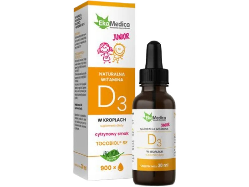 EkaMedica Witamina JUNIOR D3, krople doustne, 25 µg, 30 ml