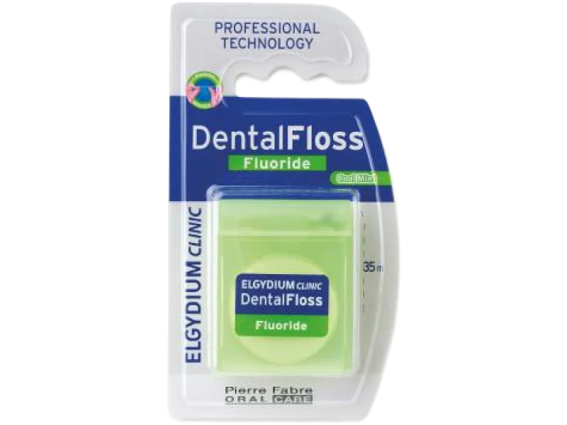 ELGYDIUM CLINIC Dental Floss Nić dentystyczna z fluorem miętowa, 35 m