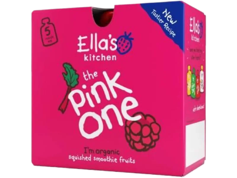 Ella’s Kitchen BIO PINK ONE smoothie owocowe z rabarbarem, saszetki, 5×90 szt.
